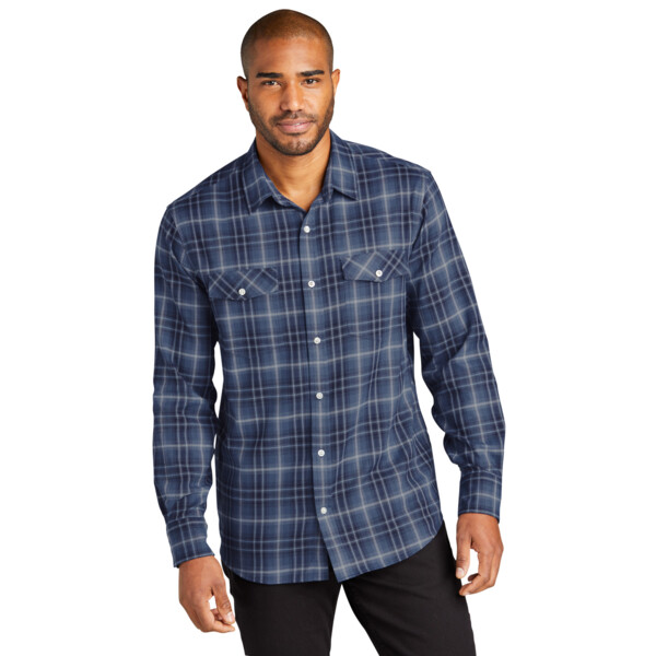 Long Sleeve Ombre Plaid Shirt Thumbnail
