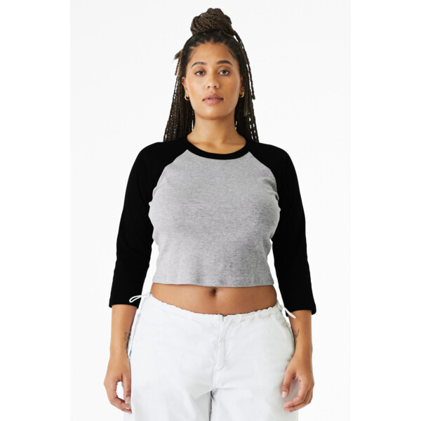 Women's Micro Rib 3/4 Raglan Baby Tee Thumbnail
