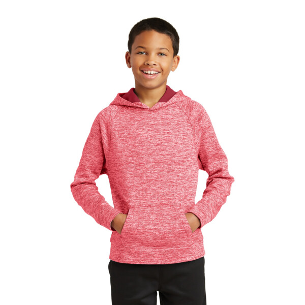Youth PosiCharge ® Electric Heather Fleece Hooded Pullover Thumbnail